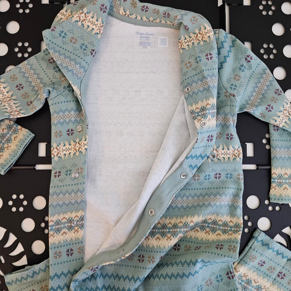 Ralph Lauren Fair Isle Shawl-Collar Coverall | Baby 18 Months | MINOR FLAW - Picture 10 of 15